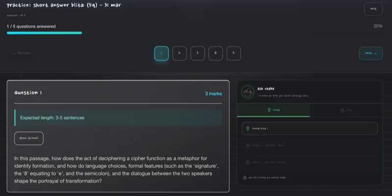 Practice short answer exam with AI copilot assistance